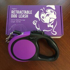 Taglory Retractable Purple Small/Medium Dog Leash *New with Box*